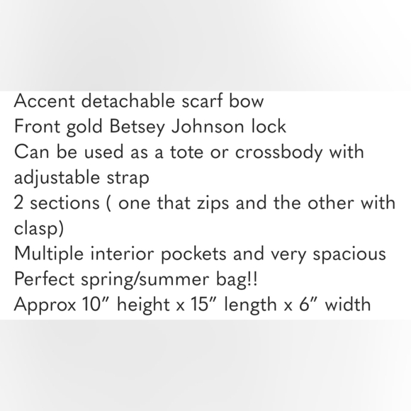 Pink Betsey Johnson purse bag tote with detachable bow and adjustable strap - Picture 11 of 11